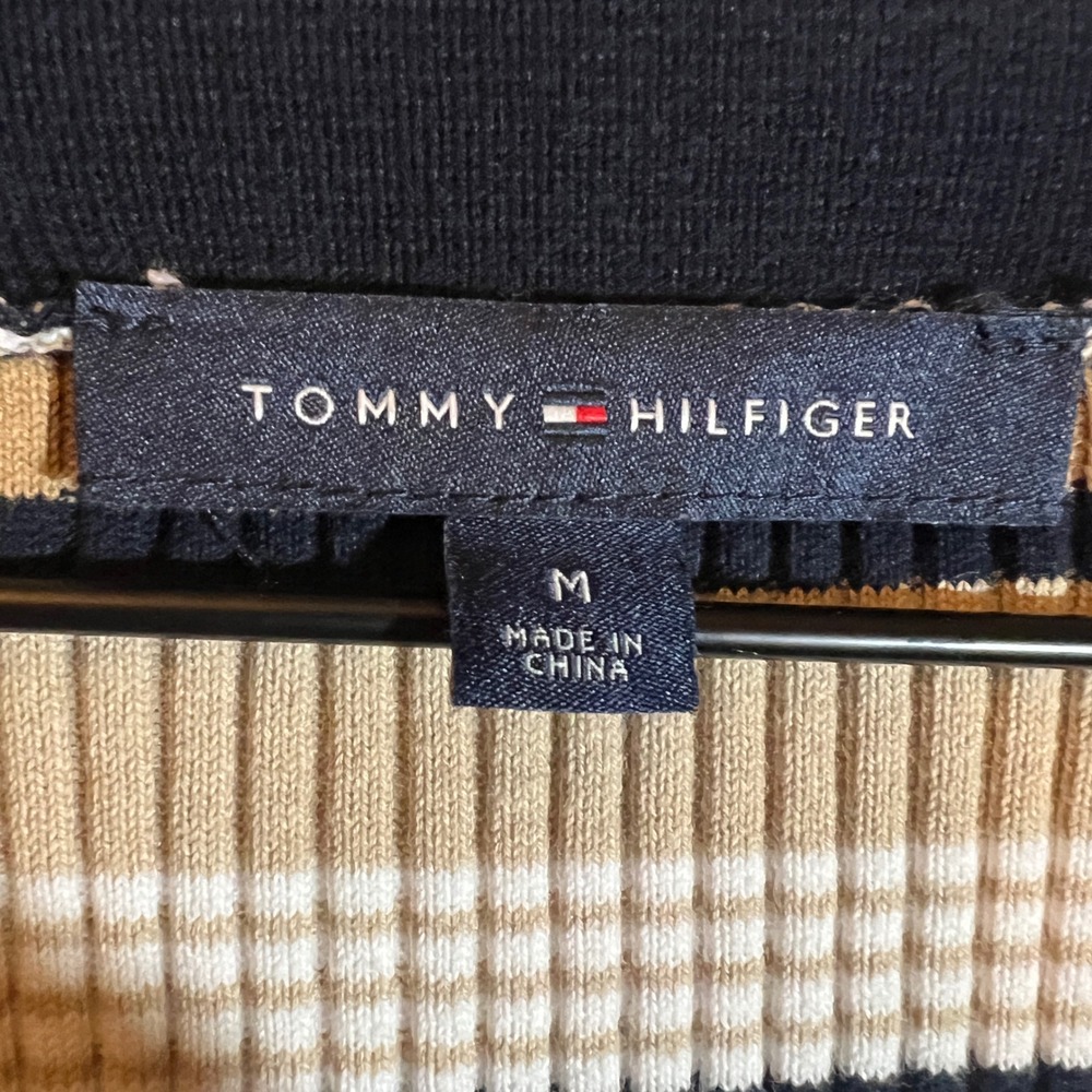 Tommy Hilfiger Sailor Sweater, Striped Square Neck Ribbed Knit, Women's Medium - Picture 3 of 13
